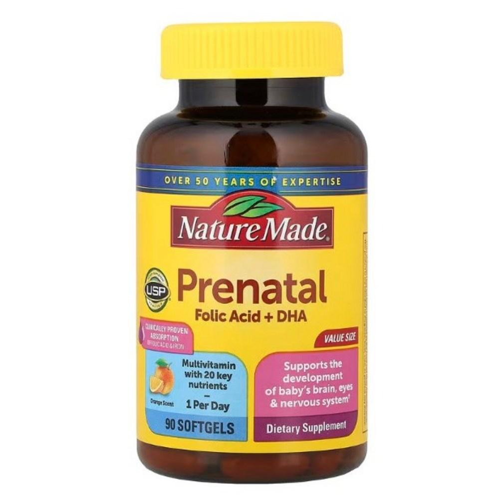 Nature Made Prenatal Pregnancy Folic Acid DHA Softgels 90 Pcs 1 Pcs