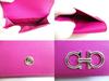 Authentic Salvatore Ferragamo Gancini Silver H/W Pink Leather Business Card Holder #b286  Open Box