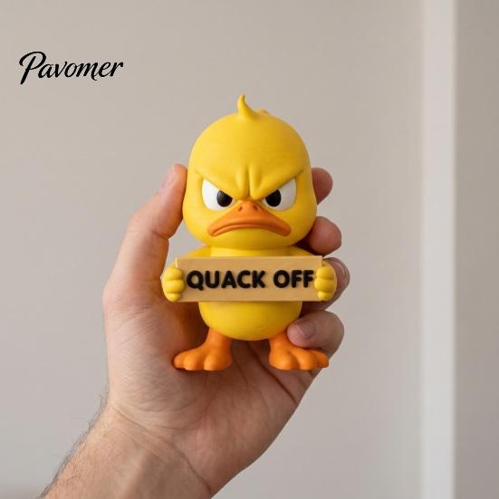 Quirky Office Decorations Angry Duck Figurine Collection, Funny Yellow Desktop Ornament, Cute Grumpy Small Plastic Statues Statue for Home Car