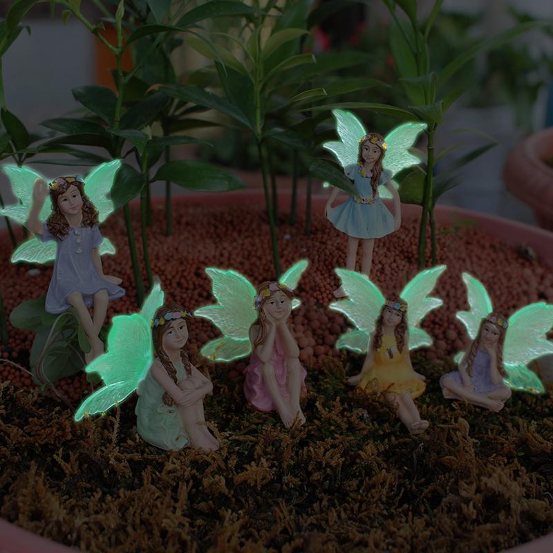 Fairy Garden Accessories Outdoor Indoor, 6Pcs Miniature Fairies Figurines For Pot Plants And Mini Garden Lawn Decorations