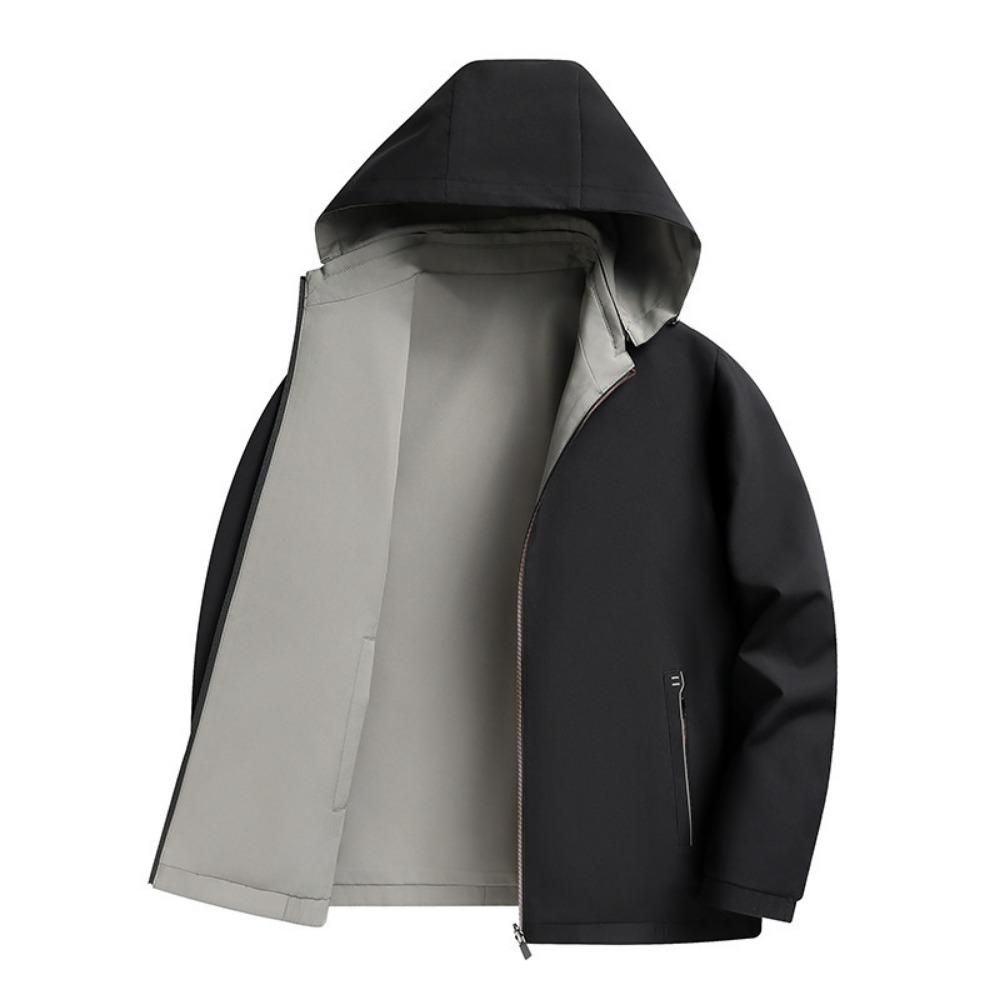 New Outdoor Men's Sports Solid Color Leisure High-grade Middle-aged and Elderly Wear Reversible Baseball Jacket