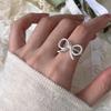 Chic And Simple Summer 2024 Heart Lace Bow Ring For Women Fashionable Adjustable Fingerwear