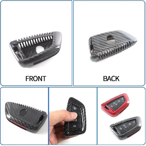 Real Carbon Fiber Key Fob Case Cover Compatible with Toyota Supra GR A90 A91 MK5 2019-2026, Smart Remote Key Case Cover Keychain Trim Accessories 1PC