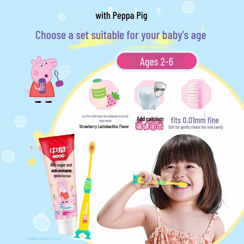 Zhonghua Kids Anti-Cavity Strawberry Toothpaste Set