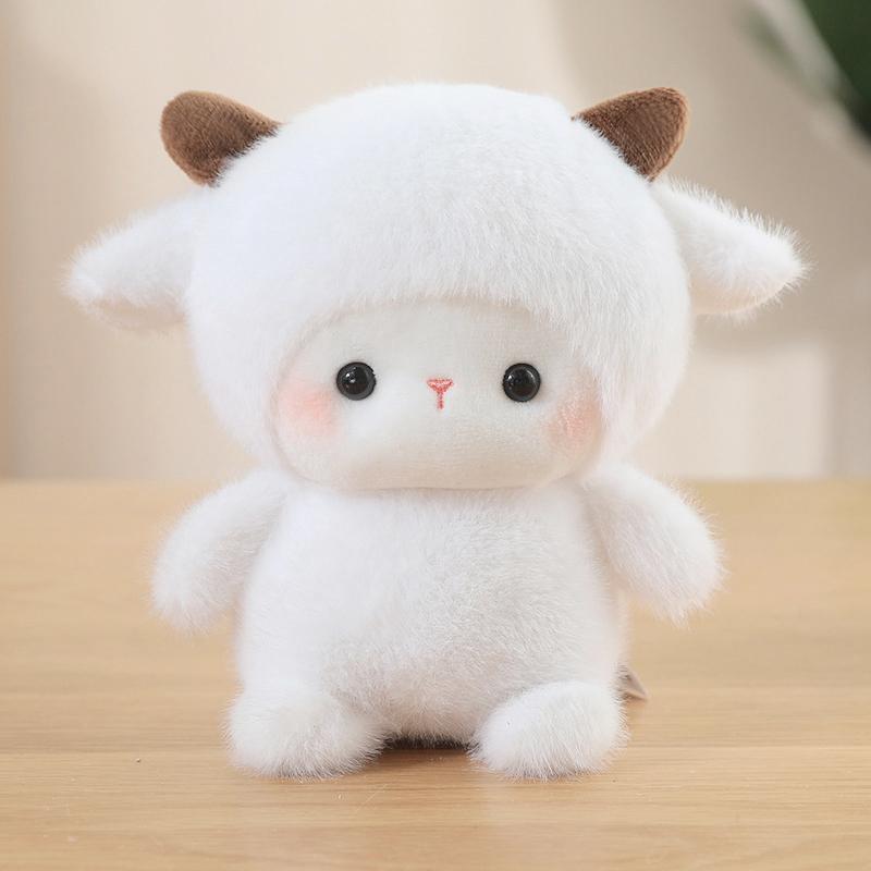 17cm kawaii Table Companion Plush Toy Soft Animal Series Rabbit Fox Dog Plush Doll Office decoration Accompanying Doll Gift