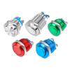 HUNJUN 16mm Normally Open Screw-Mount Metal Push Button Switch