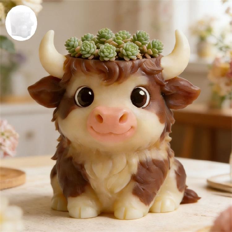 Short Tail Cow Silicone Candle Molds Multipurpose Silicone Candle Molds For Handmade Candle Cup And Gypsum Planter