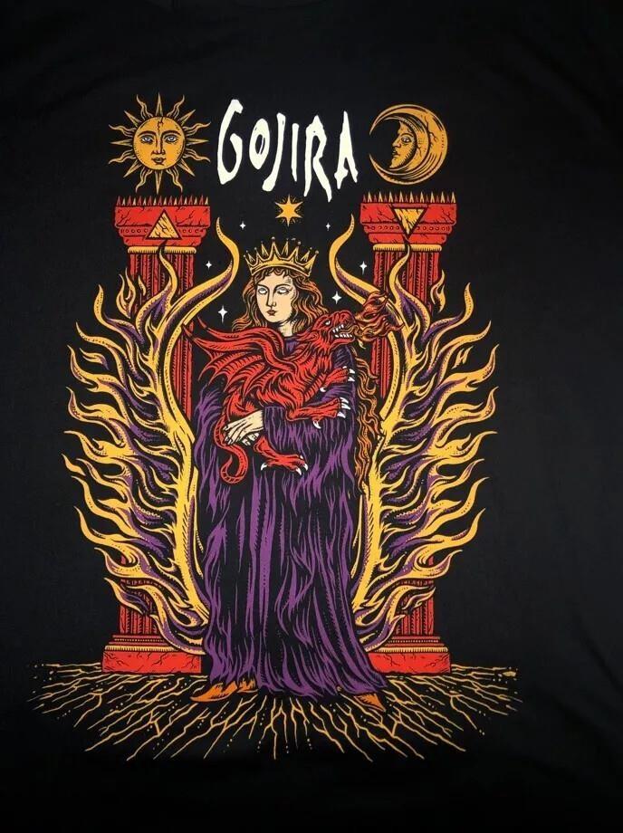 Vintage Gojira Band Music Tour Heavy Cotton Black Full Size Unisex Shirt Unisex T-Shirt XXL