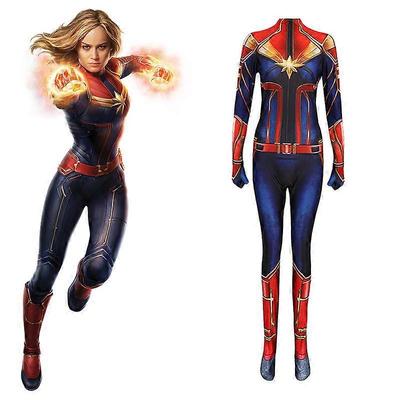 Kostým Captain Marvel Cosplay Film Avengers Superhrdina Carol Danvers Cosplay Kombinéza Jumpsuit Halloweenský kostým pro ženy