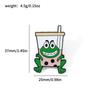 Cartoon creative funny frog brooch frog milk tea drink metal badge oil dripping alloy clothes bag accessories