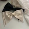 Black Womens Temperament Barrettes Princess Girls Sweet Elegant Bow Hairpins Satin Large Hair Clips Party Headdress