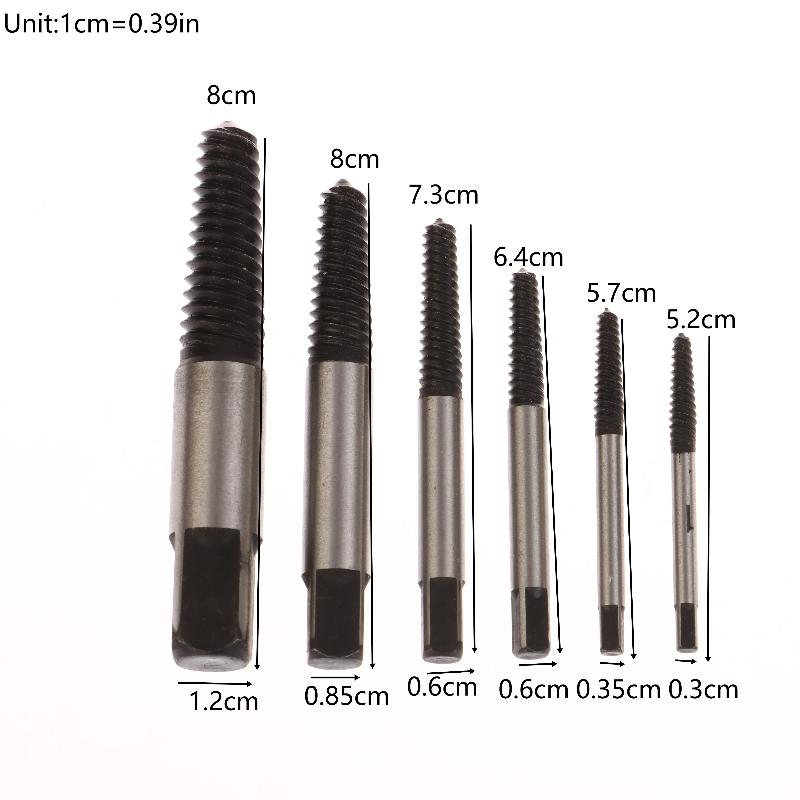 5/6Pcs Damaged Broken Screw Remover Kits Easy Out Damaged Bolts Remover Tool Chrome-Vanadium Steel Stripped Screw Extractor