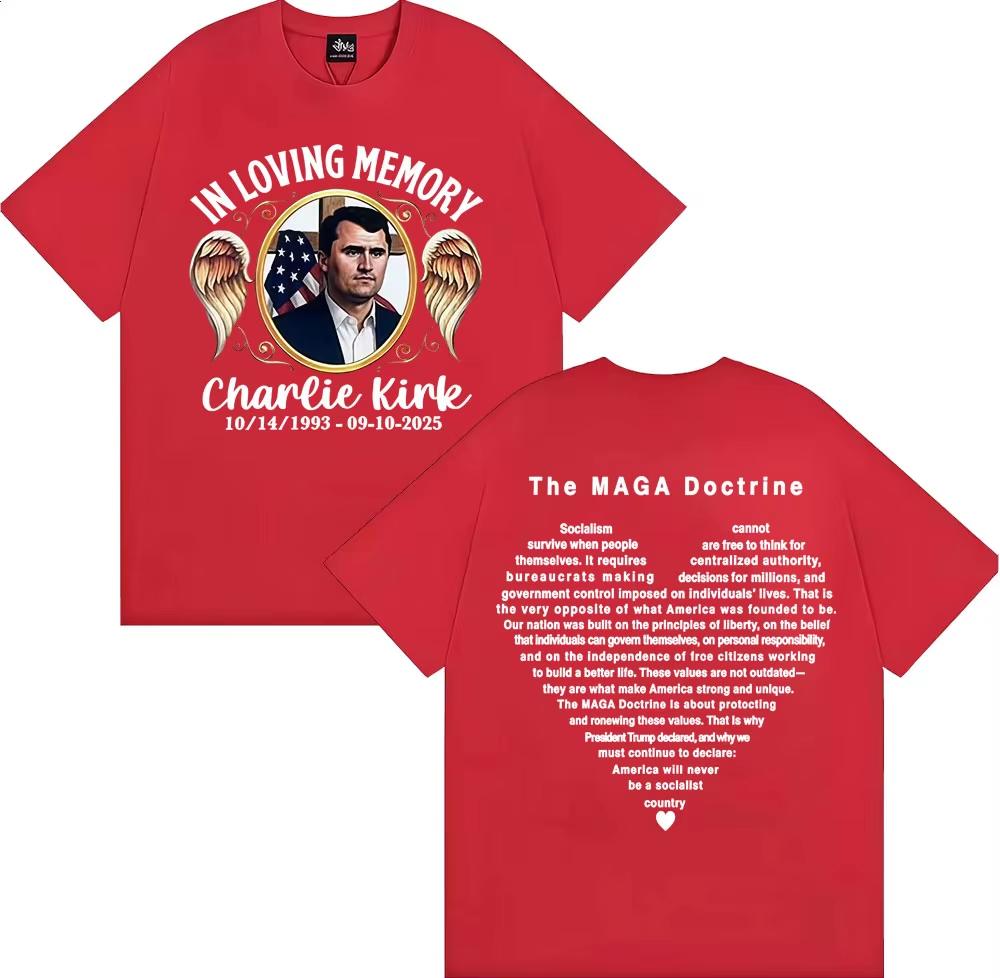 In liebevoller Erinnerung Charlie Kirk Die Maga-Doktrin T-Shirt Herren Damen Mode Gothic Retro T-Shirt Sommer Tops Hochwertige T-Shirts