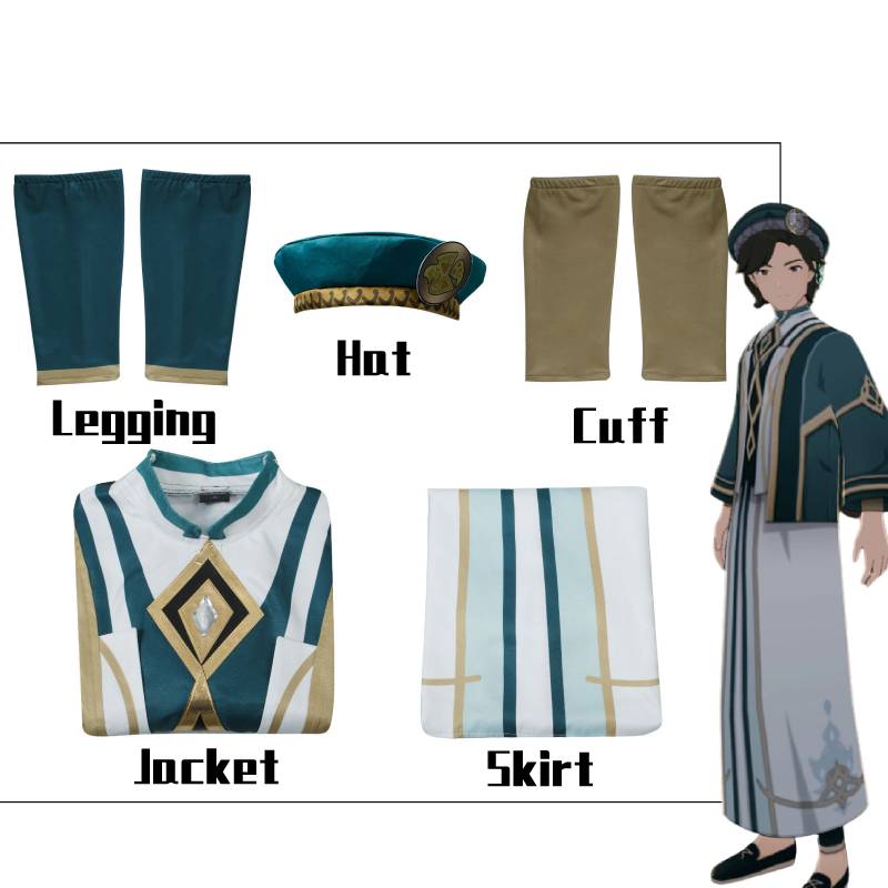 

The Genshin Impact Akademiya Cosplay Adult Unisex Uniform Cosplay Game Role Play Men,XXL