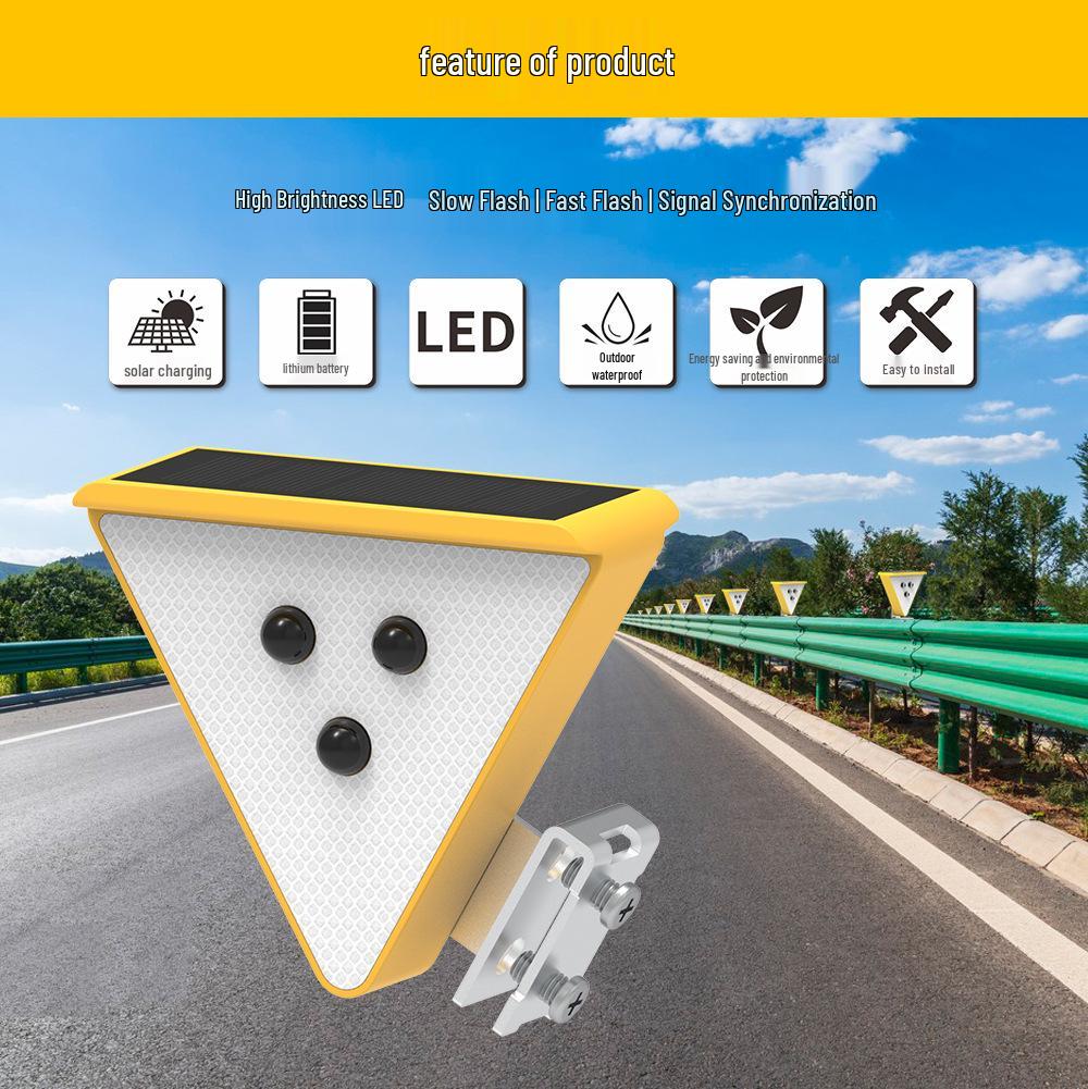 Solar-Powered Red and Blue Traffic Strobe Light for Road Construction and Nighttime Safety