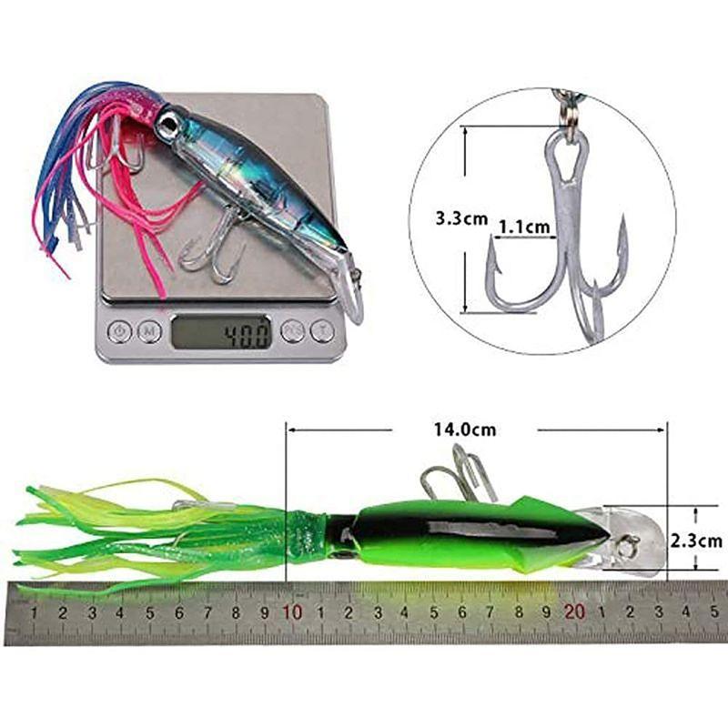 14cm/40g Angeln Locken Simulation Weitwurf Octopus Tintenfisch Bionic Köder Werkzeuge Für Fluss See Strand Boot
