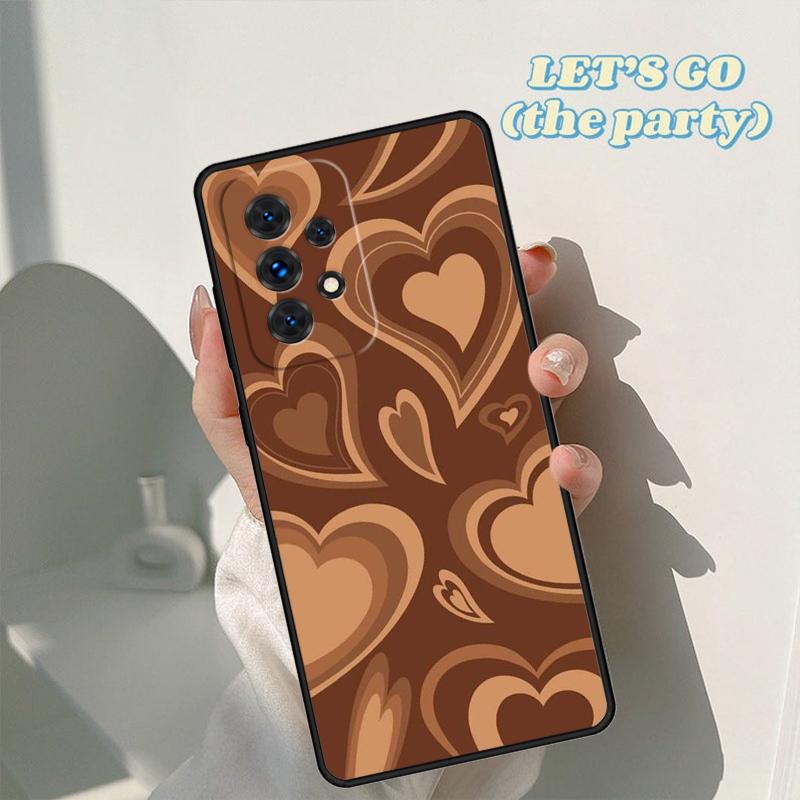 Latte Love Brown Heart Aesthetic phone case For Samsung Galaxy A42 A31 A40 A51 A71 A32 A80 A91 A52 A72 A20e A21S A50 A70 A11 A12