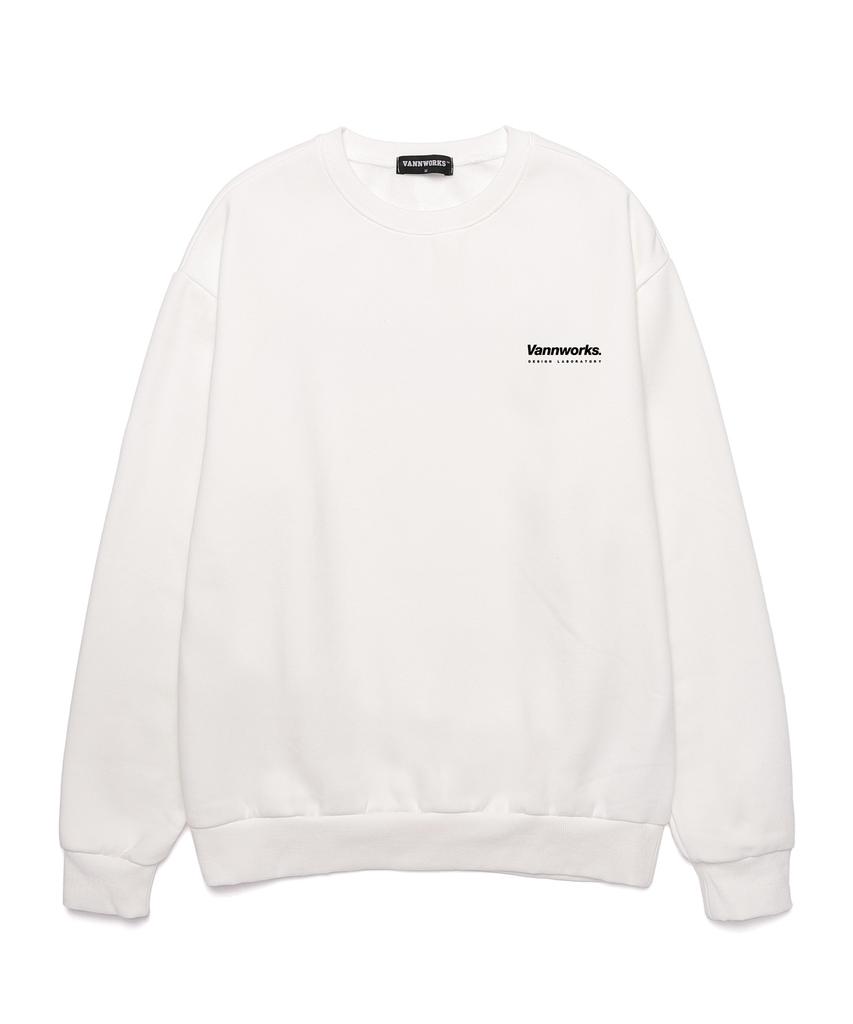 VANNWORKS New Minimalism Logo Oversized Sweatshirt (Vncts101) White