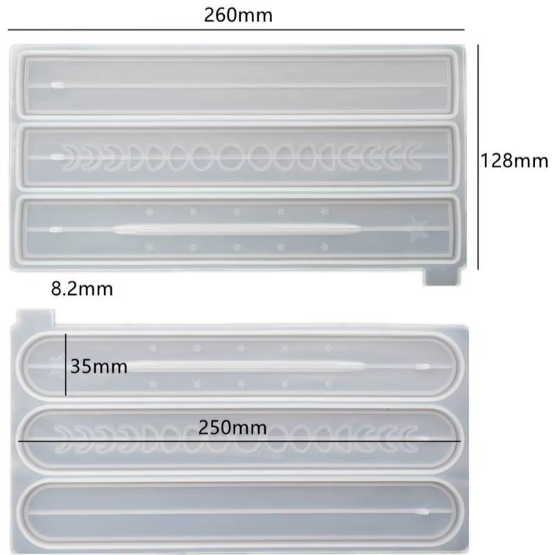 DIY Resin Epoxy Crystal Epoxy Mirror Silicone Moon Phase Star Incense Line Board Plug Silicone Mold Incense Box Silicone Mold