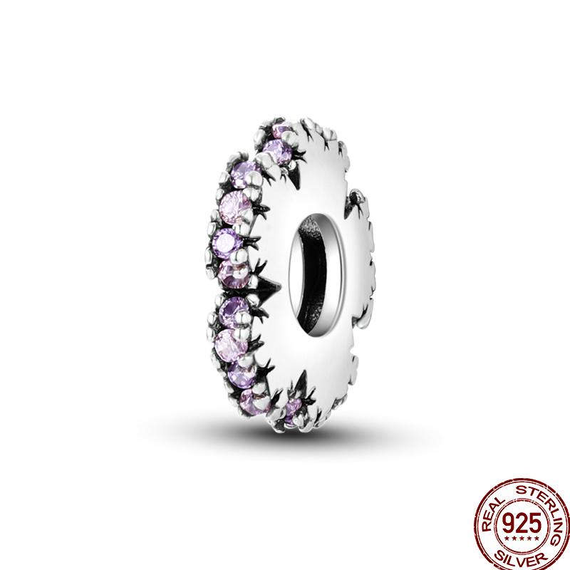 Shiny Zircon Round Beads Copper Pendant For 3Mm Original Bracelet Diy Jewelry Gift Birthday Anniversary