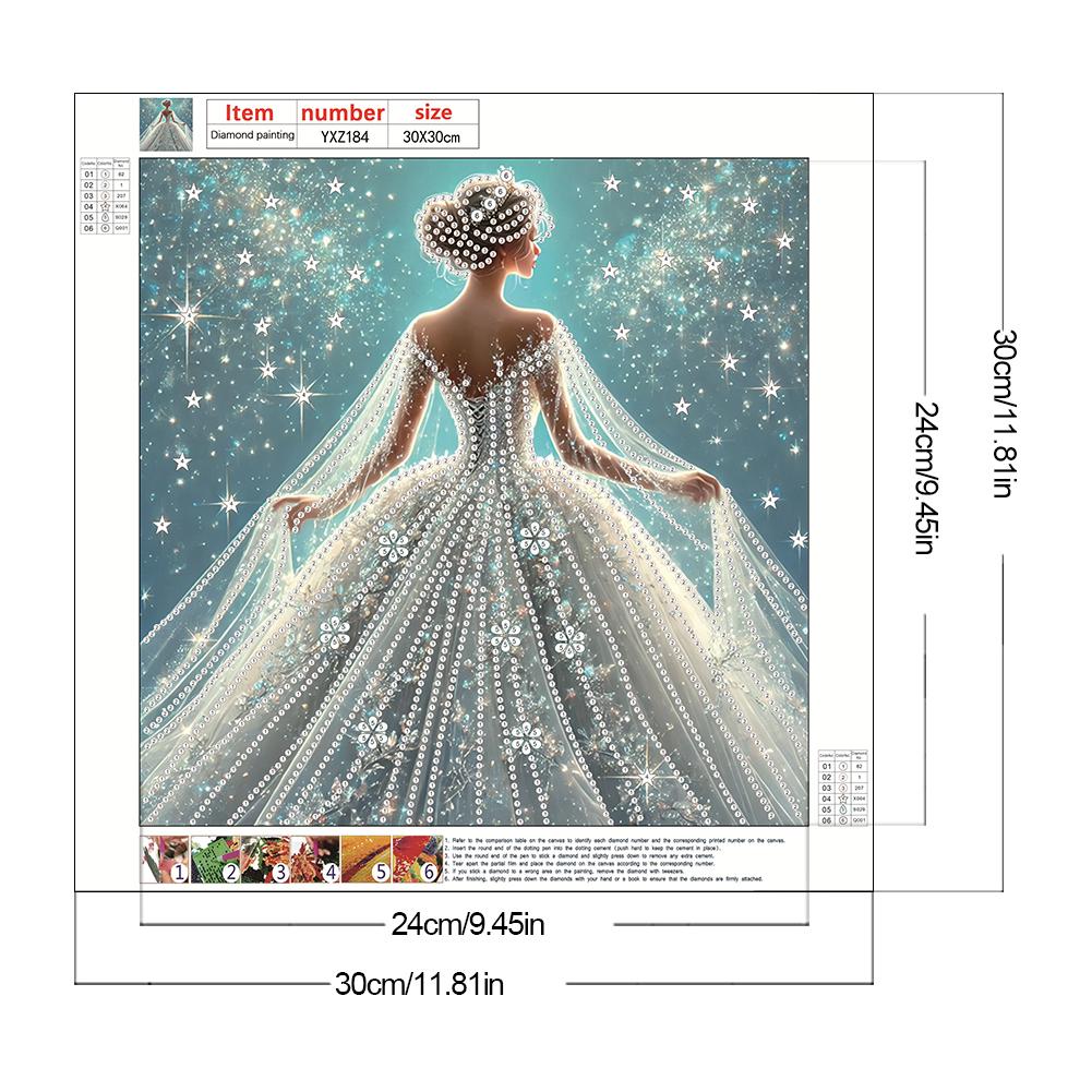 5D DIY Częściowy Specjalny Kształt Wiertła Diamentowy Zestaw Malarski Dziewczyna Dekoracja 30x30cm