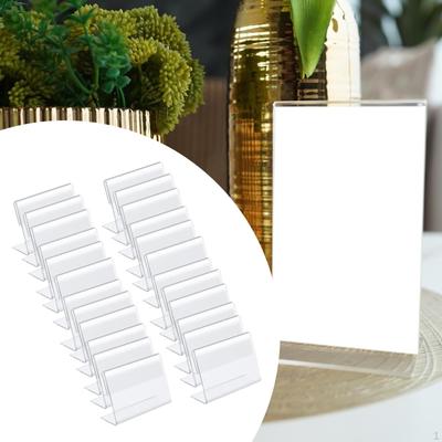 100 Pieces Mini Acrylic Sign Display Holders 4x2cm Sturdy for Information Multipurpose