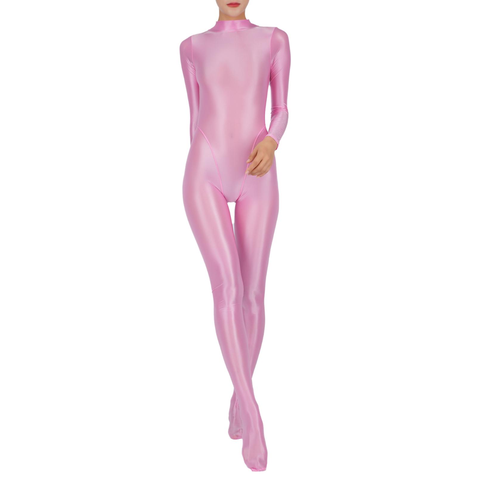 

Женский комбинезон для всего тела, спортивный, для йоги, трико, боди с воротником-стойкой, с длинными рукавами, слитный комбинезон, клубная одежда, спортивная одежда XL/XXL розовый