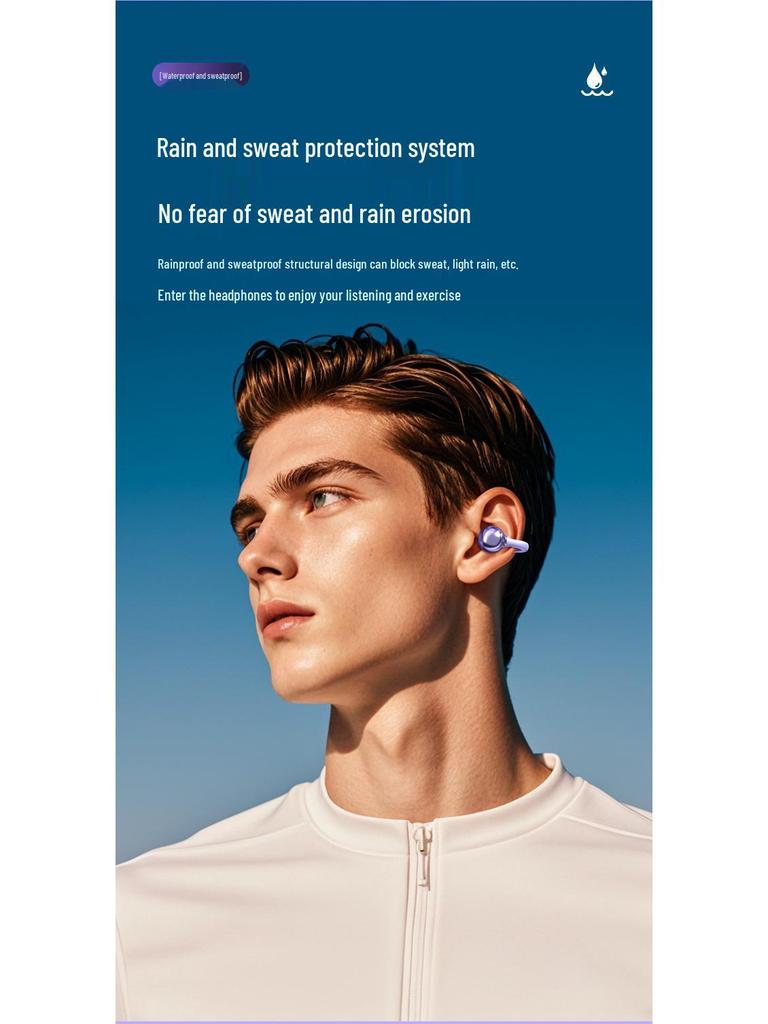 Bluetooth 6.0 Smart Noise Reduction Clip-On Wireless Headphones with Long Battery Life