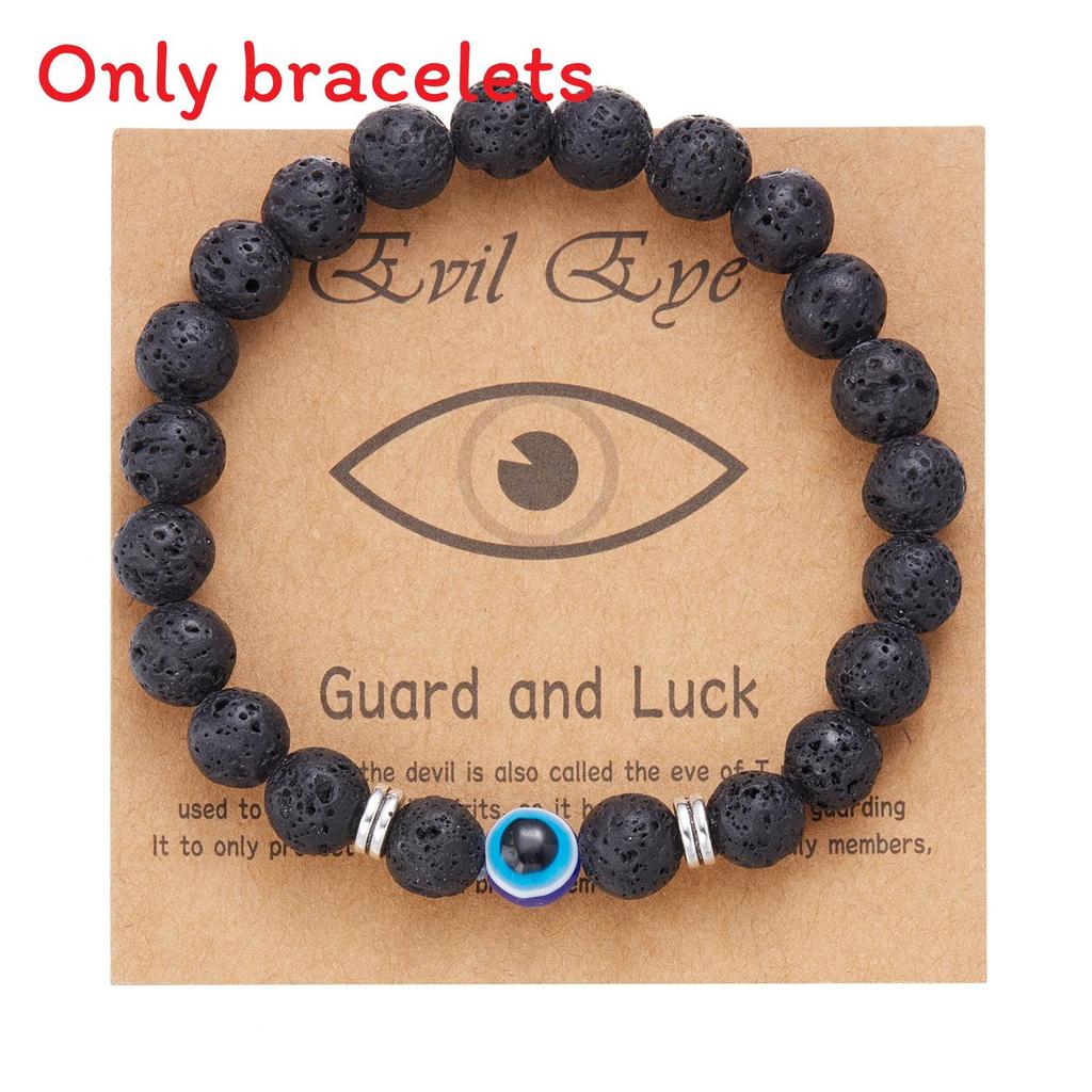 Fashion Frosted Bead Bracelet With Blue Eyed Design For Unisex Gift