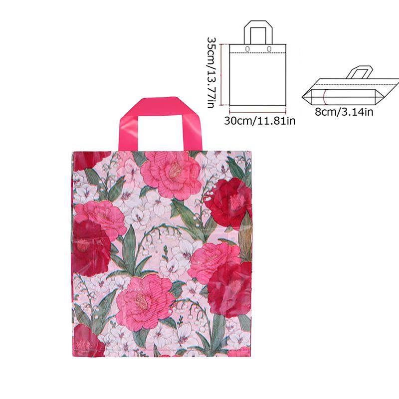 5 шт. сумки-тоут с принтом камелии ко Дню матери, прозрачные, для ежедневного использования, пластиковые деловые принадлежности, праздничные сумки 300x350x80mm