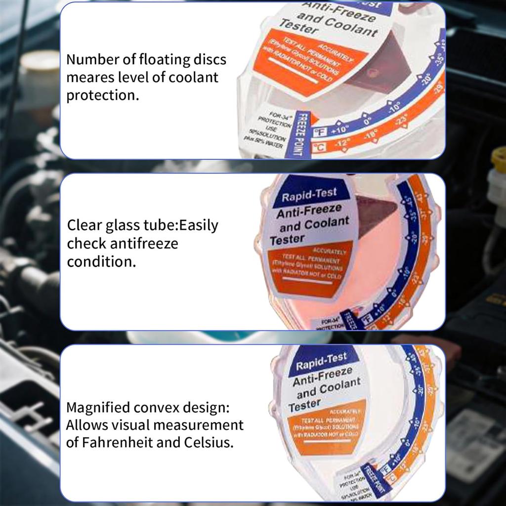 Coolant Tester Accessory, Antifreeze Tester For Understanding The State Of Coolant, Battery Hydrometer For Testing Hot Or Cold Batteries On