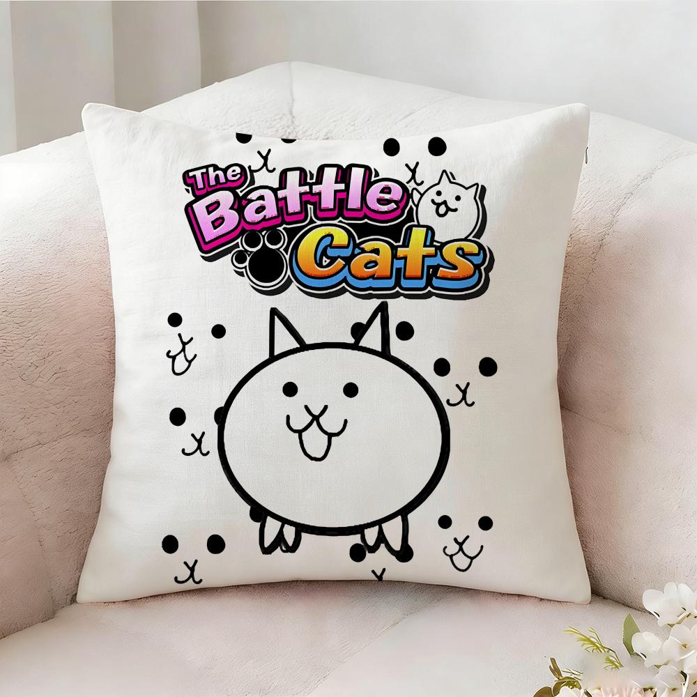 The B-Battle Cats Cute Pillow Case Pillowcase, Double-Sided Printed, Sofa Cushion, Bedroom Headboard Pillow
