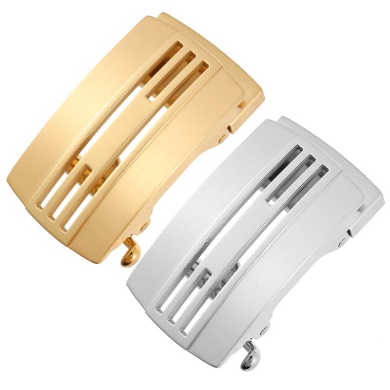 Men's steel buckle stainless steel automatic buckle leather belt belt spring automatic buckle