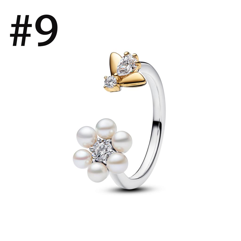 Luxury Original 925 Silver Heart-shaped Bow Flower Ring Fit Women's High-end Jewelry Parties Valentine's Day Gifts