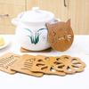 Cartoon Wooden Coaster - Heat-Resistant, Anti-Slip Pad for Kitchen and Table Use