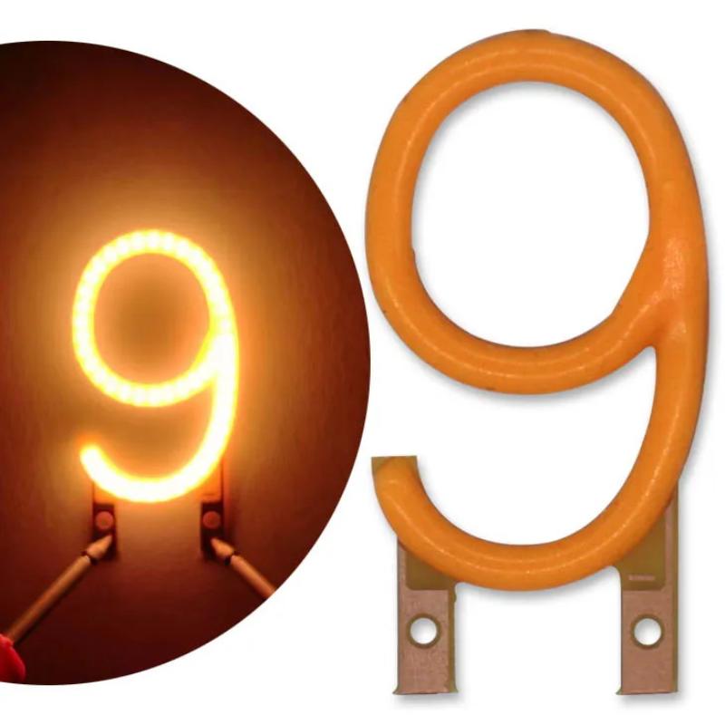 Number 0/1/2/3/4/5/6/7/8/9 Led Filament Dc 3V Cob Edison Yellow White Diy Candle Led Diodes Party Decoration Light Accessories