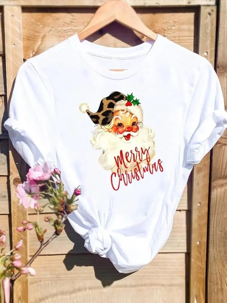 

Merry Christmas Cactus Light TShirt Womens Short Sleeve Casual Top Plaid Santa Hat Glitter Print Western Xmas Holiday Tee S