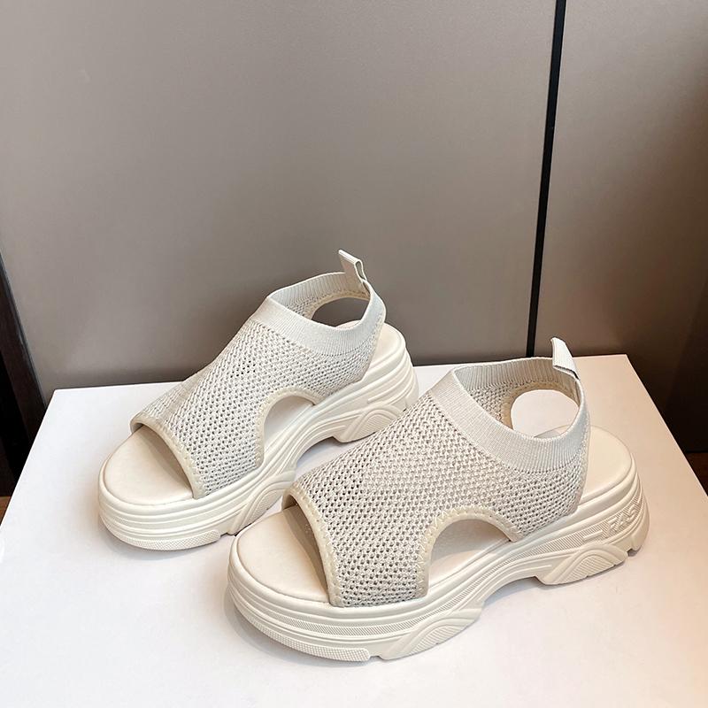 Large Size Summer Wedges Sandals Side Hollow Breathable Comfy Ladies Shoes Peep Toe Sexy Platform Footwear Zapatillas Mujer