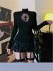Spicy Gothic Cross Cutout High Neck Transparent Women's Streetwear Top