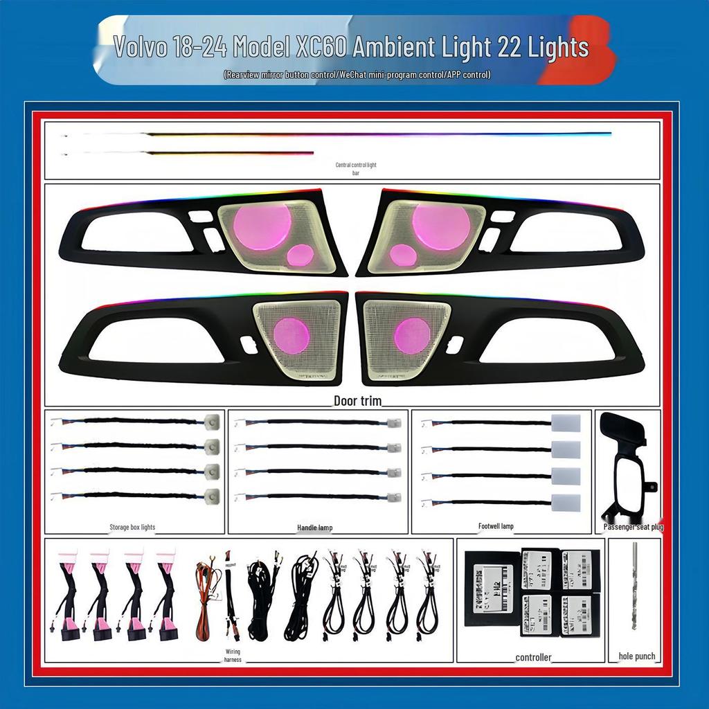 Volvo XC60/S60 Ambient Interior Lights: Dynamic Flow Car Door Trim Replacement