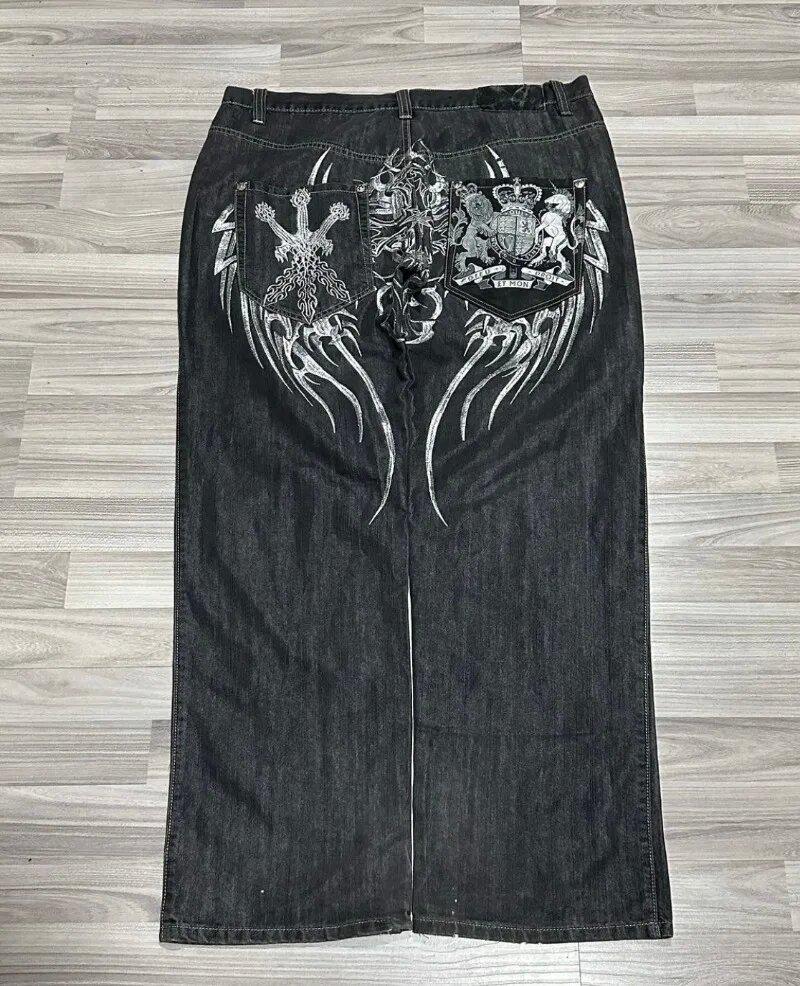 Bigboy Men's American Street Hip-Hop Print Casual Straight Jeans