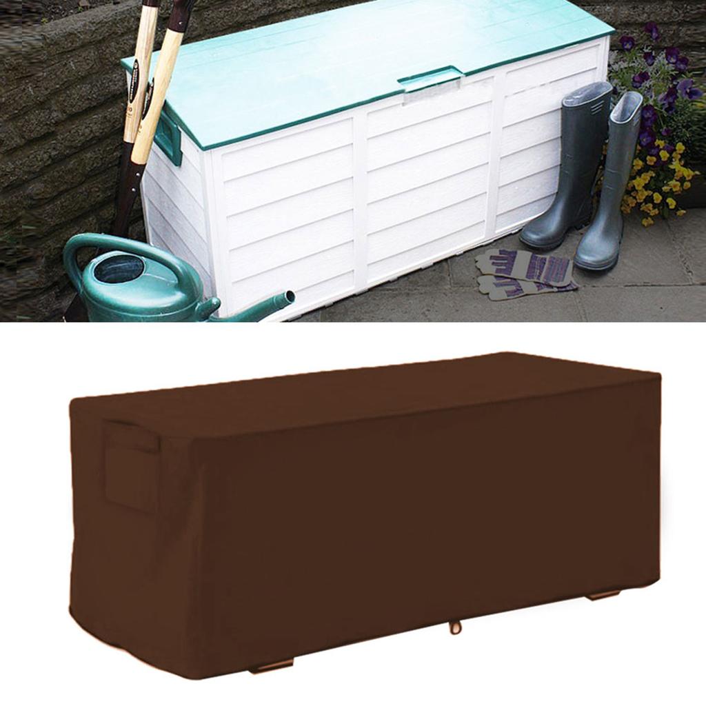 Waterproof Sturdy Covers Outdoor Deck Box Protective Cover Storage Benches Cover(Coffee)