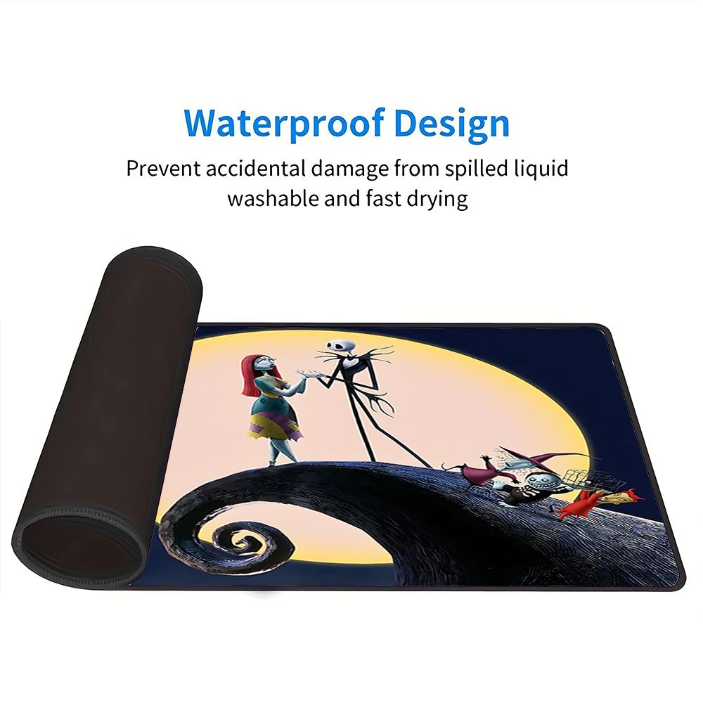 Nightmare Before Christmas Large Gaming Mouse Pad Nonslip Rubber Base Waterproof Desk Mat For Office Pc Laptop
