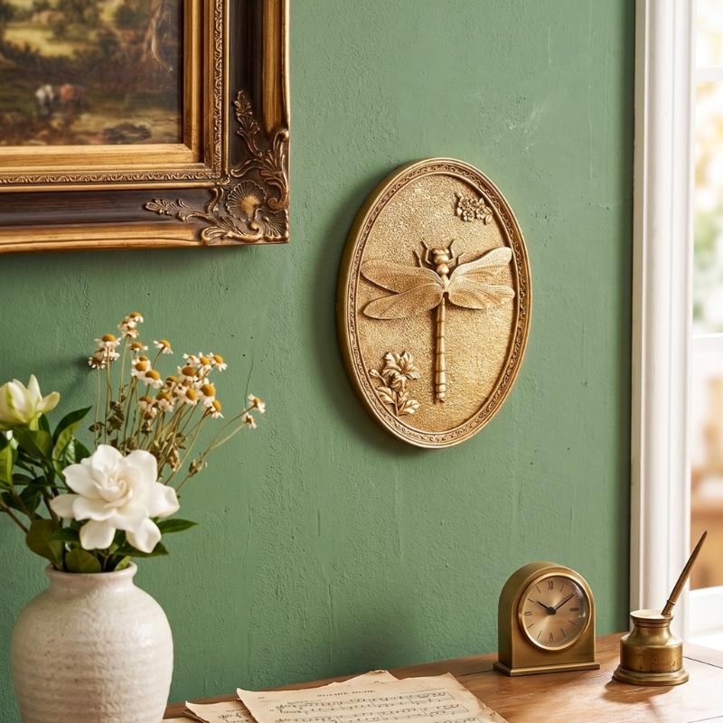 Plastic Insect Wall Plaque with Deep Relief Nature Forms for Interior Wall Display or Decorative Shelf Placement