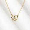 Huitan Chic Design Female Love Necklace Gold Color O Chain Exquisite Neck Accessories for Women Daily Fashion Versatile Jewelry