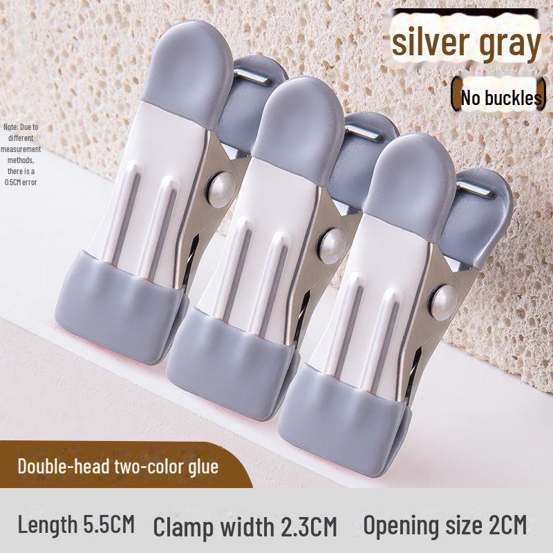 Compact Stainless Steel Windproof Clothespins - Durable Outdoor Clips for Dorms & Mosquito Nets