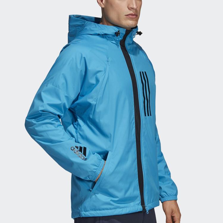 Adidas WND Wind-Resistant Woven Jacket Men Jackets Blue DZ0053