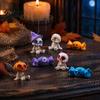Small Ghost Skeleton Ornaments 8 Pcs Halloween Mini Resin Figurines Tiny Spooky Zombie Candy Themed Statue for Crafts Party Favors Fairy