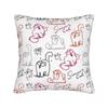 SSimon Cat Humorous Cat Square Pillow Case  Cushion Covers Custom Zipper Decorative Pillowcover for Bed xcm