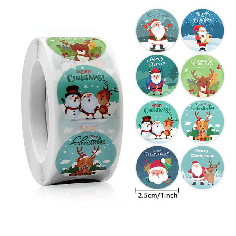 Children'S Christmas Gift Label Stickers School Teachers Commended Students Reward Self-Adhesive Decorative Gifts Series